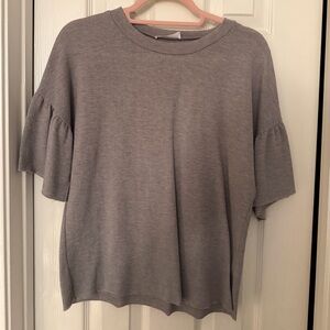 Emory Park Heather Gray Ruffle Sleeve Tee